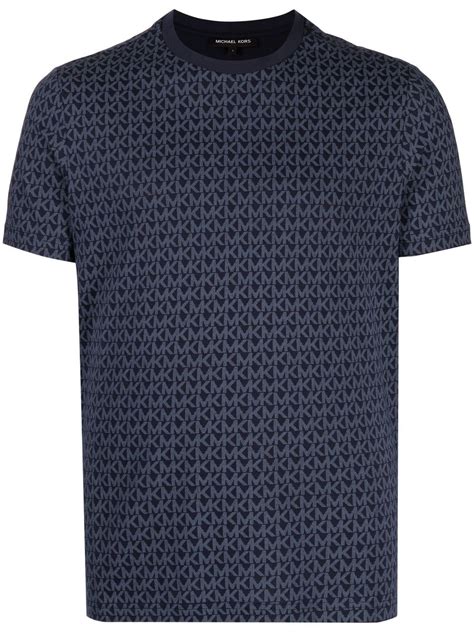 blue michael kors textured jacquard short sleeve tee|Michael Kors Men's Shirts .